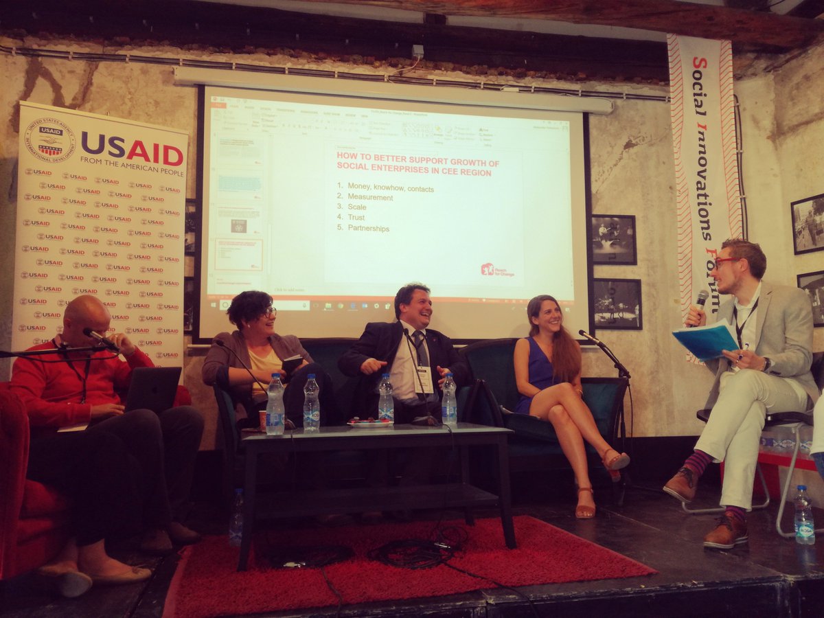 Great vibes &amp; insights on stage of #SocialInnovationForum with GSEN president <a href="/PeterPtashko/">Peter Ptashko (he/him) 🏳️‍🌈 🌹🏃‍♂️🇪🇺🇺🇦</a>, moderating a panel discussion on the topic of "How to better support growth of #socialenterprises in #CEE region" <a href="/Bistra/">Bistra Kumbaroska</a> Kumbaroska, <a href="/EuclidNetwork/">Euclid Network</a>, <a href="/actgrupa/">ACT Grupa</a>, @R4C_Sweden <a href="/SmartKolektiv/">Smart Kolektiv</a>