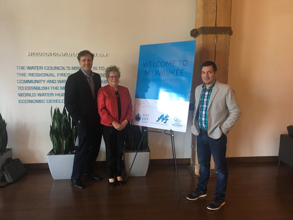 Great day in <a href="/Milwaukee/">Milwaukee</a> <a href="/TheWaterCouncil/">The Water Council</a> with <a href="/Steve/">.</a> Wynn and <a href="/John/">John Shahidi</a> Robinson of Mazarine Partners. Awesome ecosystem!!