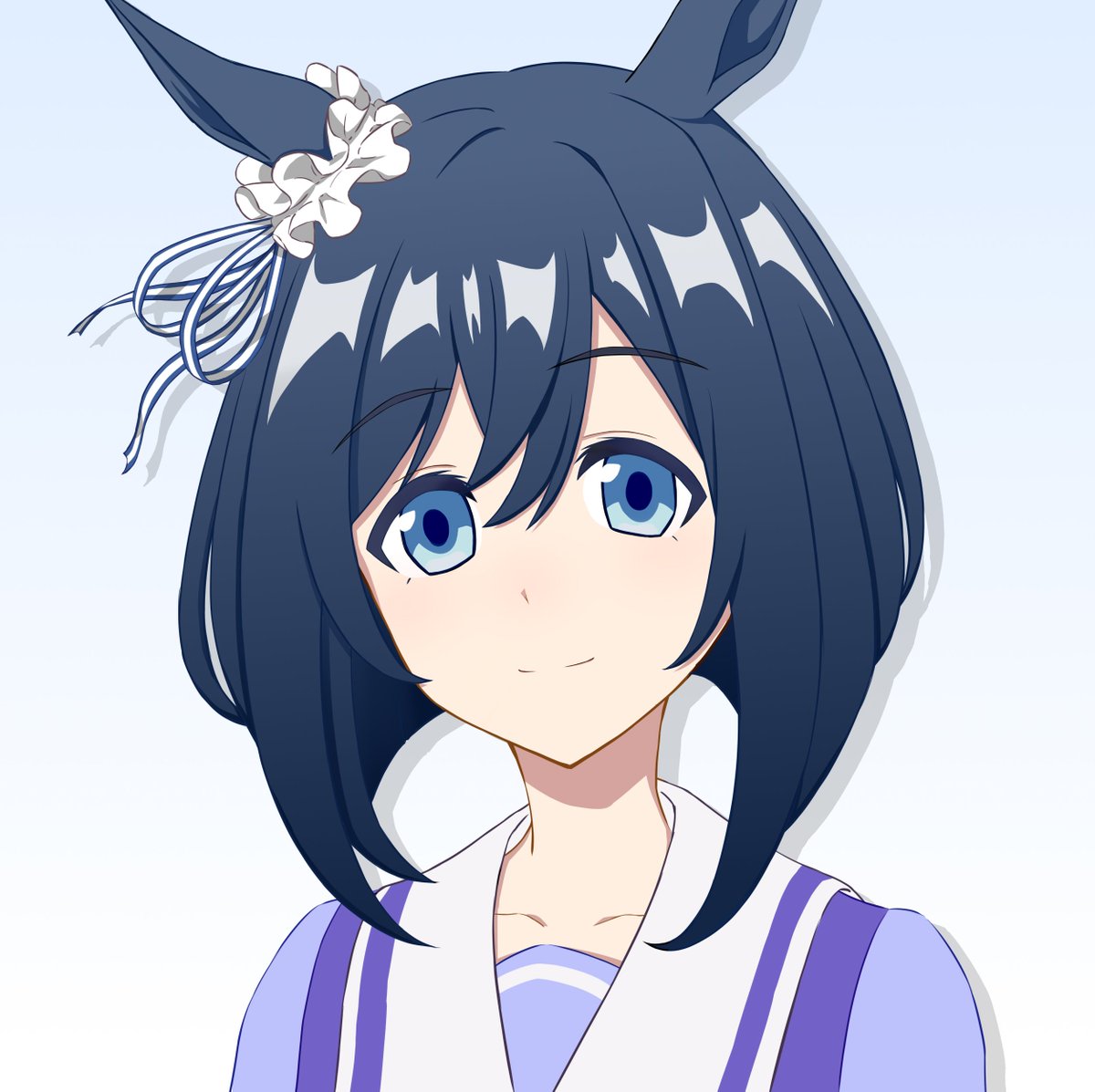 eishin flash (umamusume) 1girl solo animal ears horse ears blue eyes smile tracen school uniform  illustration images