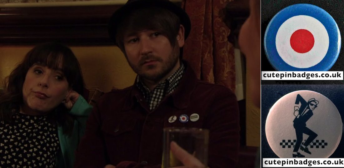 cutepinbadges's tweet photo. Looks like Shrimpy on #Eastenders has been buying some of my @cutepinbadges! #2Tone #MOD #PinBadge
https://t.co/jnzFVonyX5 https://t.co/EpHDuiWZZt