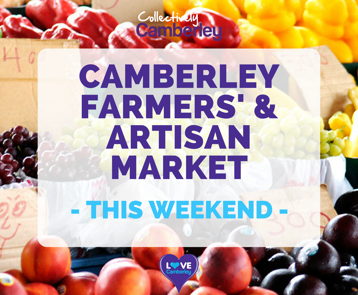 LoveCamberley's tweet photo. We welcome back The Camberley Farmers' &amp; Artisan Market this Saturday! Come down to Park Street from 10am to stock up on fresh fruit &amp; vegetables, breads, pies &amp; pastries and lots more! 😋☀️ #LoveCamberley https://t.co/rAuo63DJN2