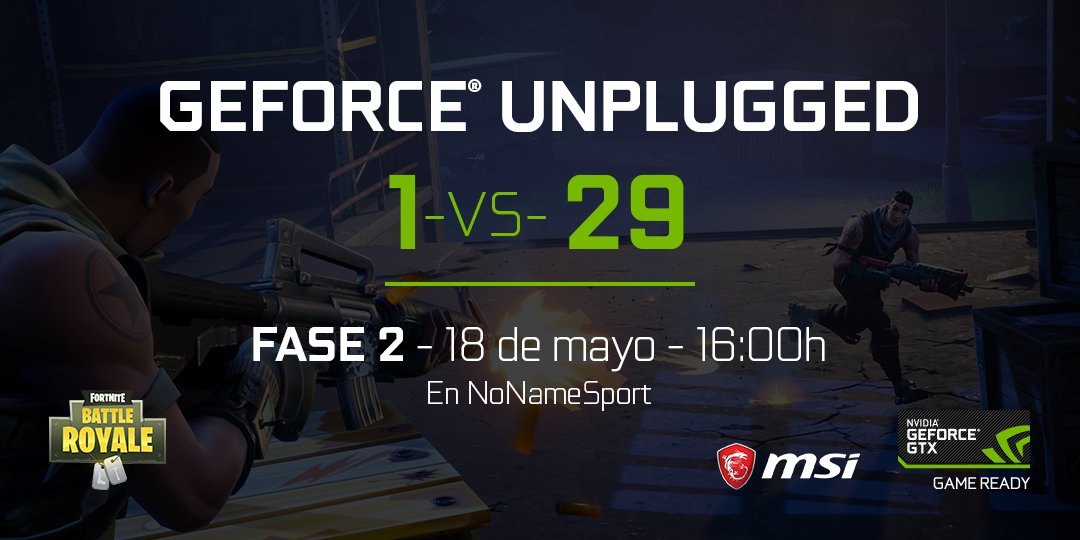 NVIDIAGeForceES's tweet photo. Mañana jugaremos la segunda fase del #MSIGeForceUnplugged.

¿Se llevará @TheOxYLus el portátil de MSI? ¿Quedará por encima de @byAbeeL?

¿Quién se llevará la GeForce GTX 1070Ti?

Mañana, a las 16:00 lo sabremos en Twitch: https://t.co/RbJqRJOIng https://t.co/tx2WbuwCeO