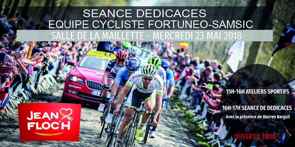groupeJeanFloch's tweet photo. J-6 avant la séance de dédicaces de l'équipe cycliste @Fortuneo_Samsic organisée par #jeanfloch. Rejoignez-nous pour participer aux ateliers sportifs animés par l'Olympique club de #locminé, puis rencontrez l'équipe avec @WarrenBarguil ! @Bretagnevelo @sportbreizhcom https://t.co/oDndJOZO8A