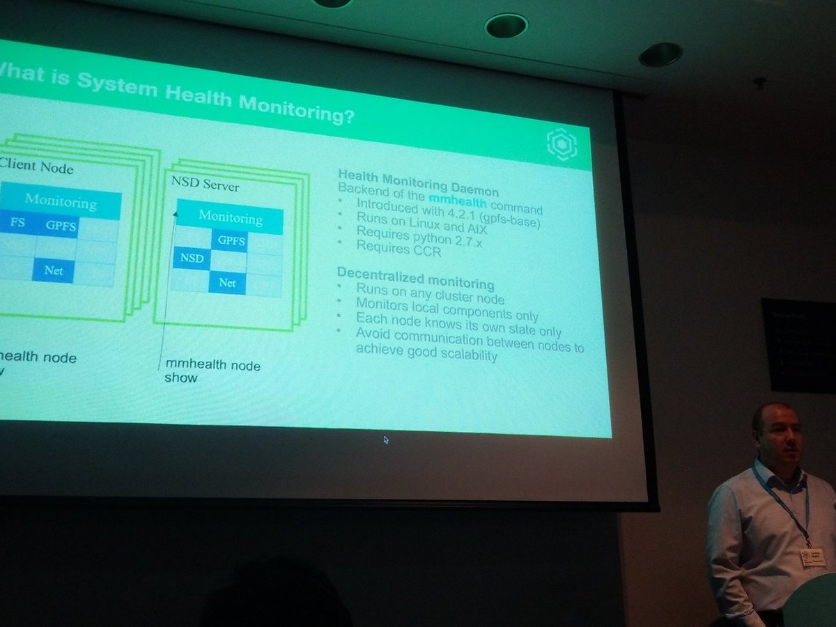 mdaubman1's tweet image. Day 2 of #SpectrumScale User Group in Cambridge kicking off with great overview of health monitoring.  Other great breakouts all day!