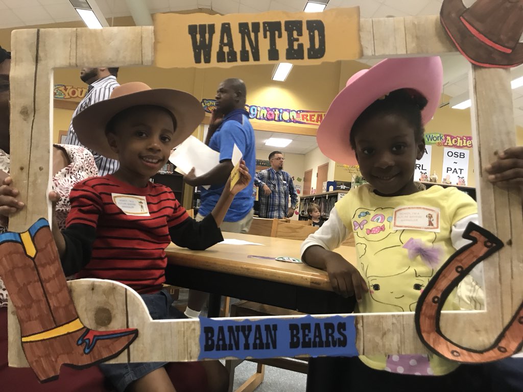 #tbt Yeee-hawww!  Last week at kindergarten round up!  Can’t wait for next year’s new crop of Bears! <a href="/BanyanCreekES/">Banyan Creek Elem</a> <a href="/CastellaAlli/">Allison Castellano</a> <a href="/Alison_letoile/">Alison L'Etoile</a> <a href="/Instr_sup/">Jamie Wyatt</a>