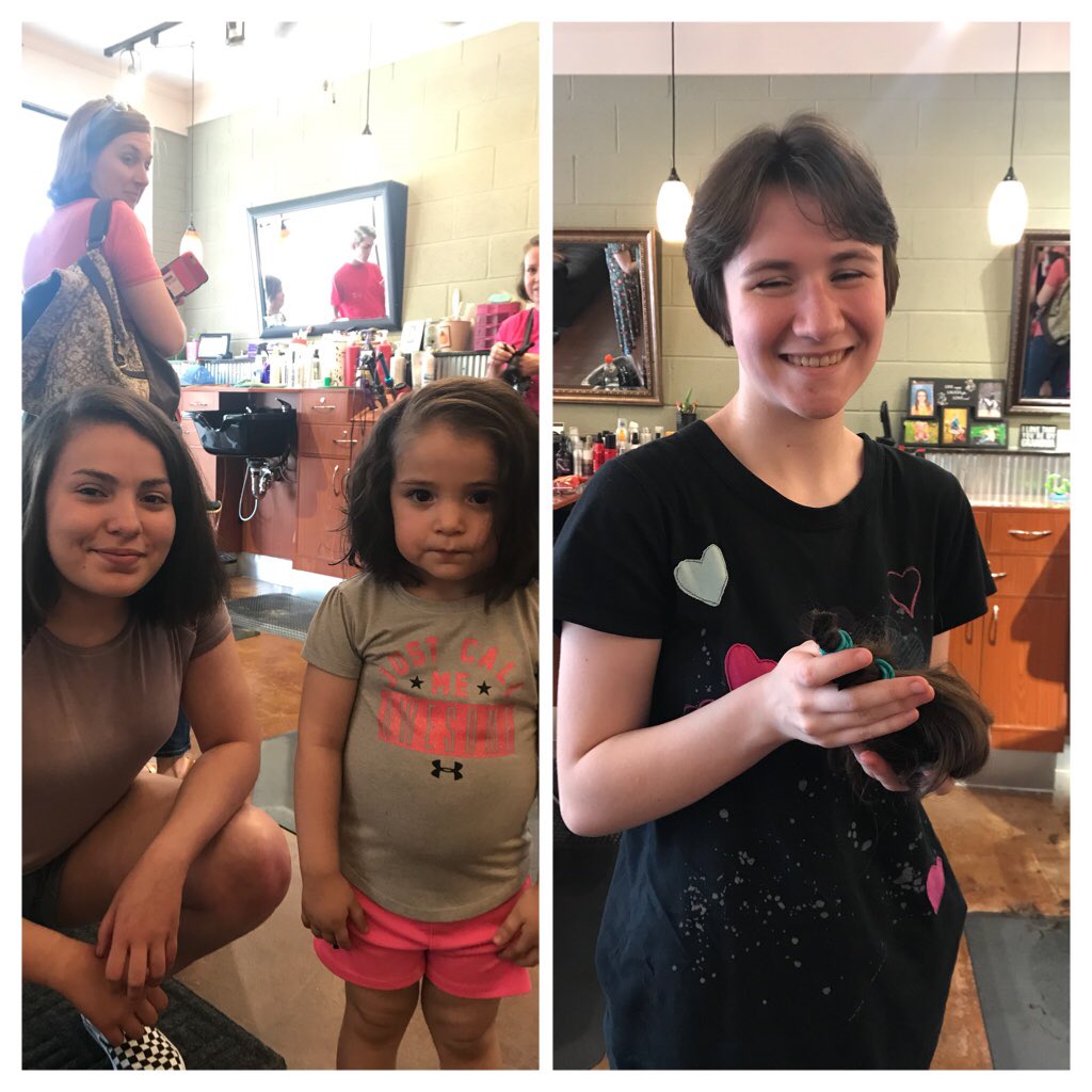 Two more Bears and a future Bear donated ponytails on Monday too.  #MAMSLife #MAHSBearpride