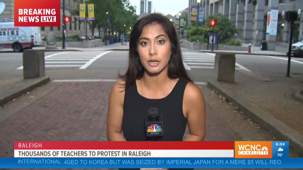 ariel_plasencia's tweet photo. #tbt to 24 hours ago, reporting live in Raleigh for @wcnc on the #MarchForStudents and #RallyForRespect. #UpWithWCNC #Red4Ed https://t.co/asuUO81DE0
