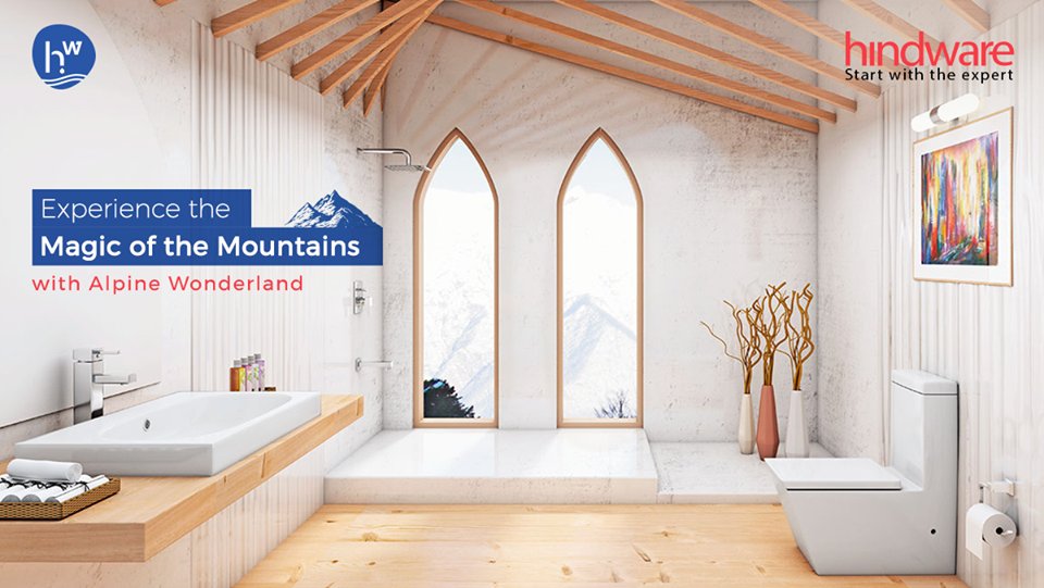 Hindware_India's tweet photo. Bring the magic of mountains in your own bathroom with this beautifully designed bathroom theme by Hindware. Check out more such bathroom themes at https://t.co/4Eqv8UwoQ1 and get inspired #StartWithTheExpert #BathroomTheme #DreamBathroom https://t.co/gZ1H7t3GwS
