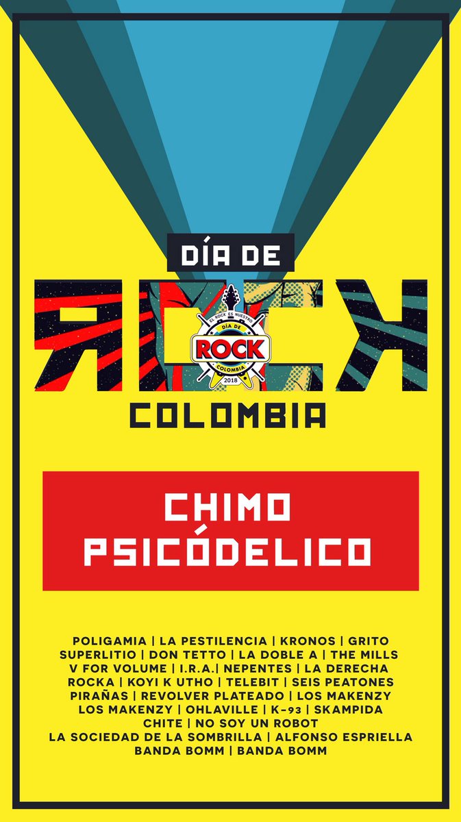 No nos podemos perder @diaderockcolombia TICKET EXPRESS COLOMBIA boletas en preventa a $70.000 más servicio, ahora si demostremos porque #DíaDeRock2018 #elRockesnuestro #amarilloazulyrock Ma