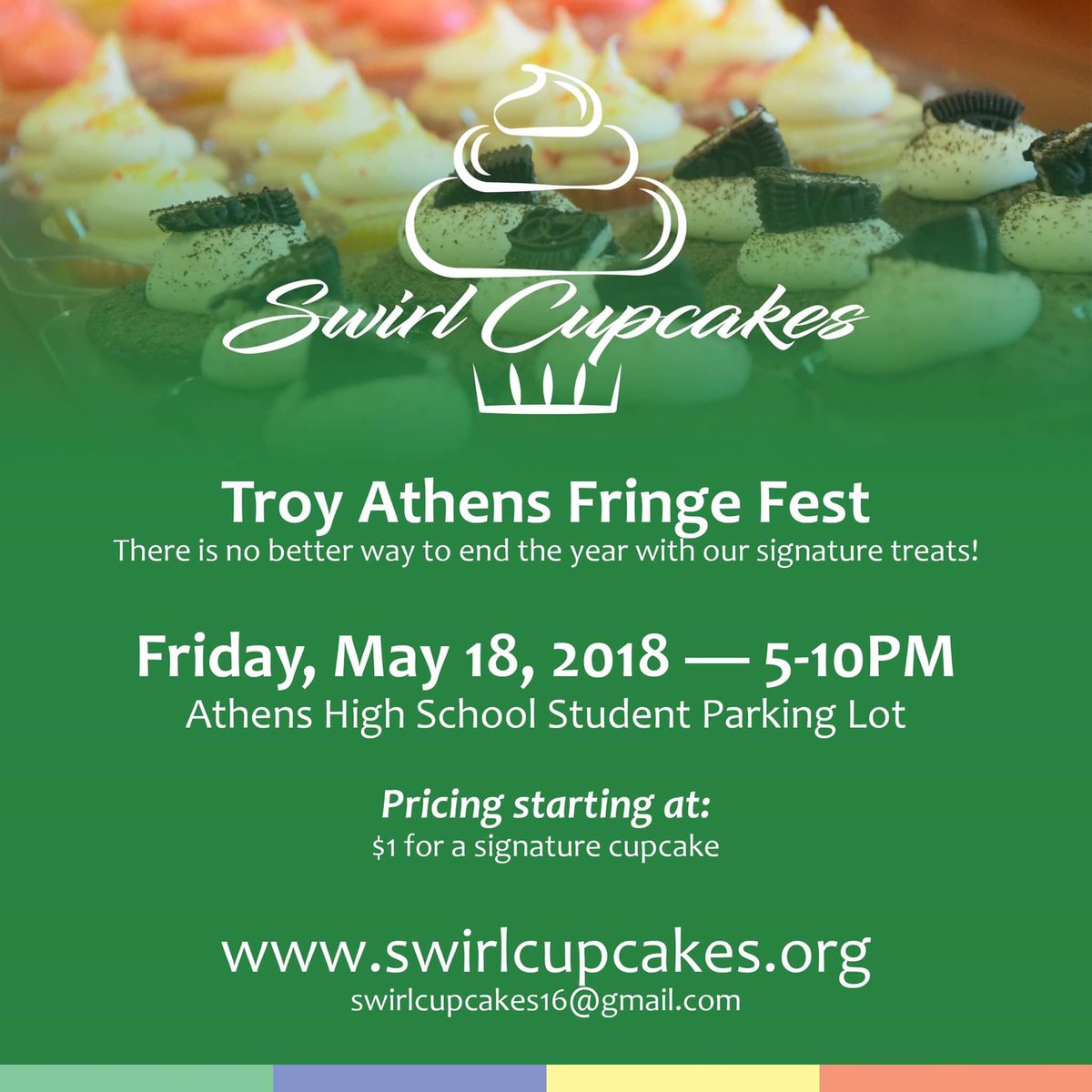 swirlcupcakes16's tweet photo. We will be selling cupcakes at Troy Athens AND Rochester Adams tomorrow (Friday). 100% of our proceeds go to the Open Hands Food Pantry. https://t.co/0sXIL1p1dZ