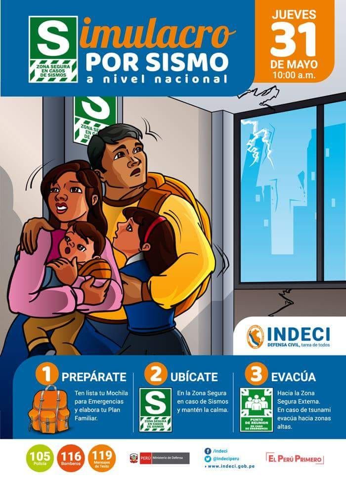 magdaterry's tweet photo. SIMULACRO DE SISMO
Debemos estar preparados con nuestras mochilas de emergencia y educar a nuestras familias para que sepan cómo actuar en caso de sismo.
Participemos en el #SimulacroDeSismo #31Mayo
#TeQuieroRímac #MagdaTerry #PPS #PorTuSeguridad https://t.co/eXtug34fR4