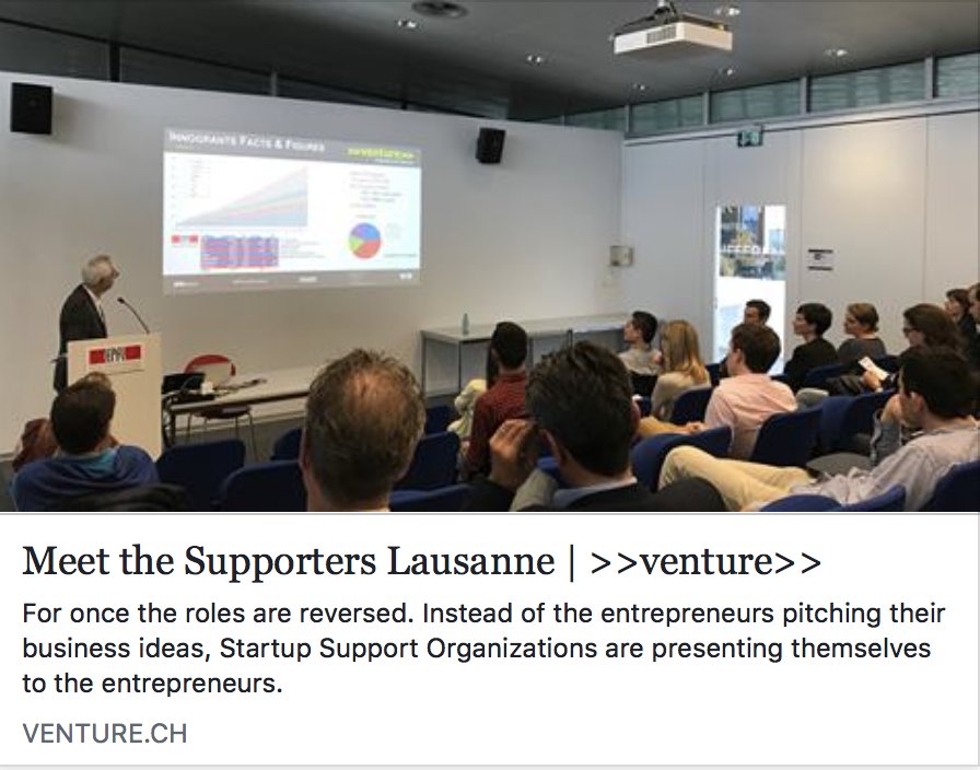 MassChallengeCH's tweet photo. Meet us at the >>venture>> 2018 Meet the Supporters event @EPFL_en today at 6.30 pm to hear about our activities &amp; learn how you can boost your business idea: #venture2018 #swissstartupcompetition #MCCH
https://t.co/QY9T873cH8 #MCCH https://t.co/iTEv95GEtH