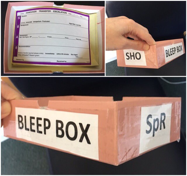gabbybambi's tweet photo. Theatre bleep box with SBARs for messages! Distractions make us loose concentration & #SituationalAwareness if I’m having an operation I want my surgeon fully focused. Introducing @maternity_team the bleep box... #HumanFactorsInHealthcare #MayTheme @Chloe_d_P @vanessacole1nh1 https://t.co/ORGKp41UFl