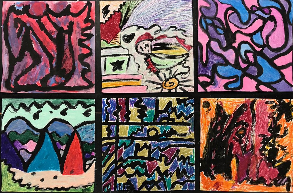 DawnEaton_Art's tweet photo. LOVE these abstract pieces by 3rd grade! โค๏ธ #self_expression #Kandinsky #inspiredbymusic #listeningtoVivaldi #arteducation #elementaryart #Winfield34 https://t.co/nz3380LfYQ
