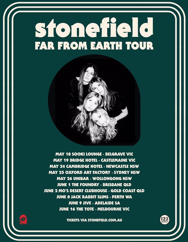 Next weekend y’all! Supporting 👽Stonefield👽 at @thefoundrybrisbane &amp; @mosdesertclubhouse w/- <a href="/dreamtimeband/">Dream Time Band</a> 
See you all there!
Tickets - stonefield.com.au
<a href="/stonefieldband/">Stonefield</a> 
#stonefield #farfromearth #dreamtime  #sacredshrines