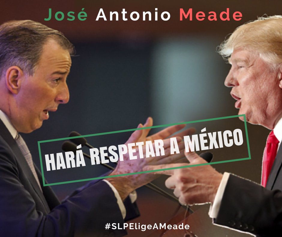 VeroPerezSanch's tweet photo. La política exterior de México se ejerce con soberanía y dignidad, otorgando y exigiendo respeto. #SLPEligeAMeade por el tiene experiencia en el tema y nos hará respetar. https://t.co/WPOmHtSHIU
