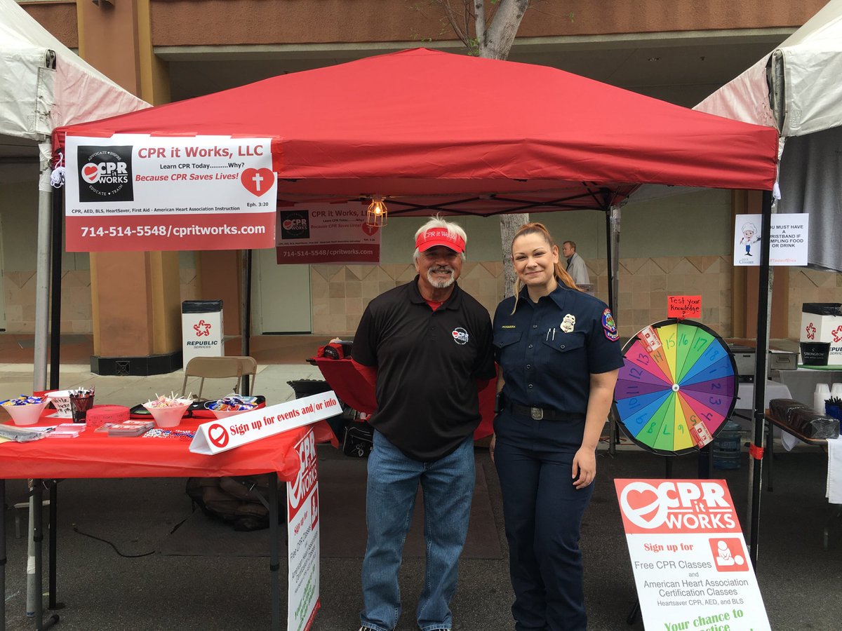 Setting up at Taste of Brea! #learncprtoday #savinglives