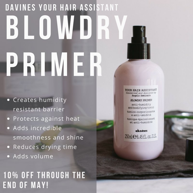 Your blow dry's best friend is 10% off through the end of May! Blowdry Primer preps your hair for the *perfect* silky smooth blow dry.