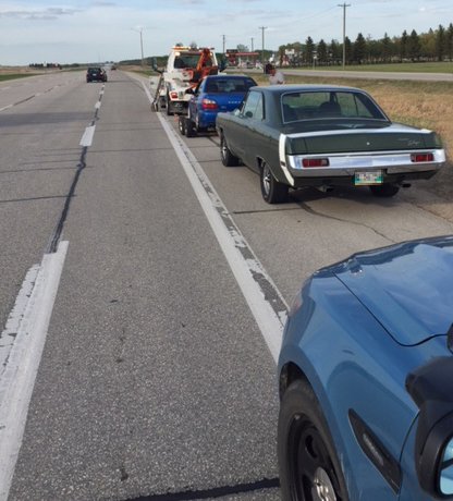 Yesterday, Eastman #rcmpmb Traffic Services caught these cars racing on #MBHwy59 north of Garven Rd. 17yo Subaru driver was doing 196kmh &amp; the 45yo Dodge Dart driver @ 172kmh. Both fined for speeding &amp; street racing (Subaru=$1978, Dodge=$1664) &amp; 7 day vehicle impound. #noexcuses