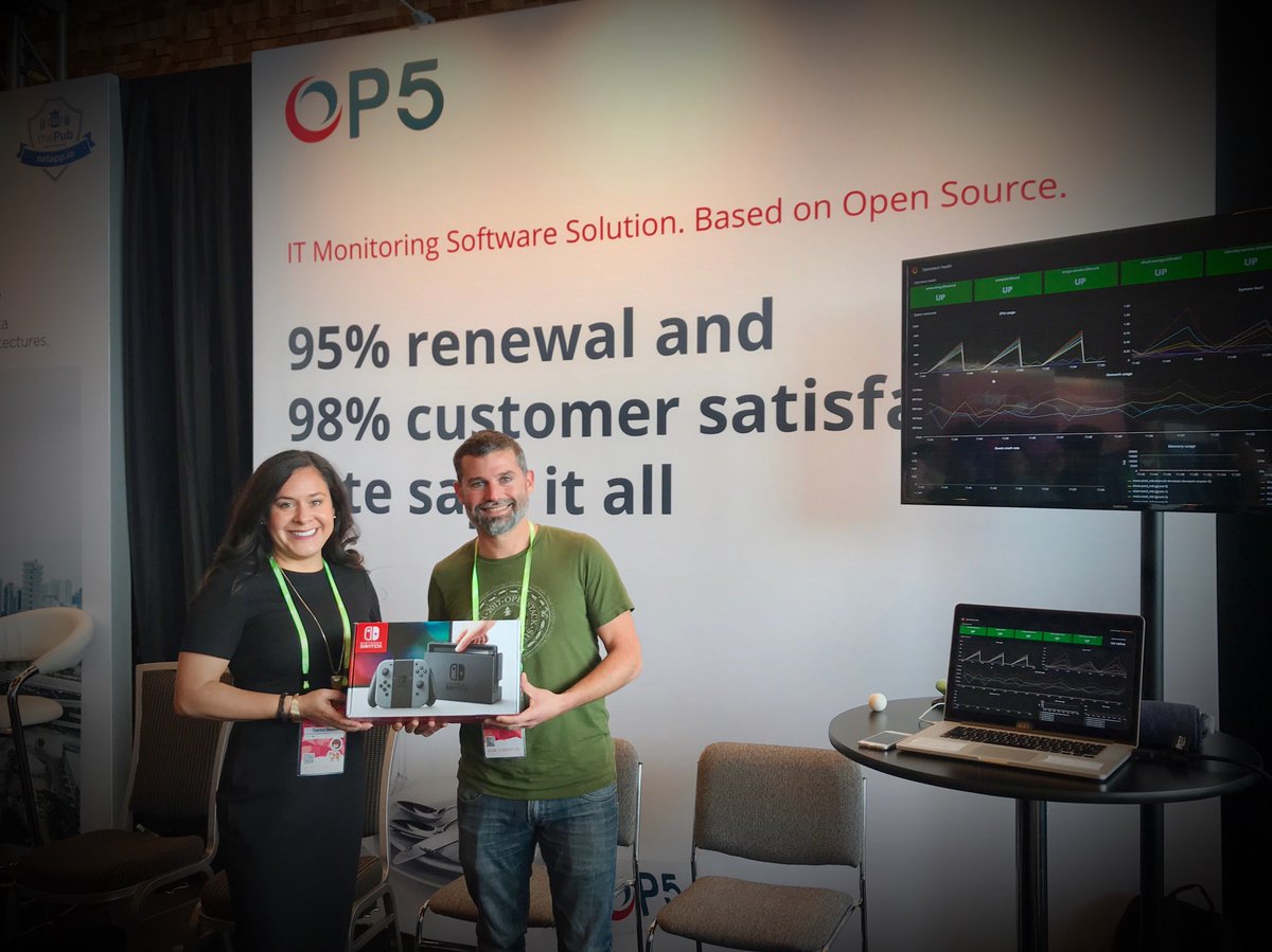 op5ab's tweet photo. Congratulations to Ivan Goldin with Huawei, he is the Winner of the Nintendo Switch from the #OpenStackSummit  #OP5 #OP5Monitor https://t.co/iQx8YbXkOE