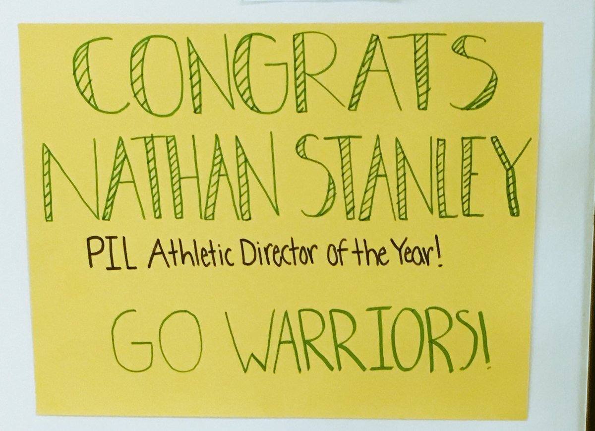 We have such great leadership students <a href="/chspdx/">Cleveland HS</a> Thank you for taking the time to honor the PIL Athletic Director of the Year <a href="/nathanstanley/">Nathan Stanley, CAA</a> with this awesome sign! #WeAreWarriors
