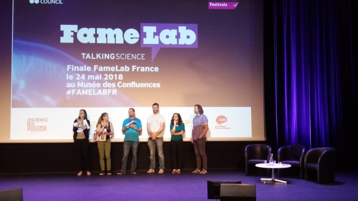 novaric's tweet photo. Et les heureux gagnants! Trio de tête et les membres du jury #famelabfr https://t.co/zofaKSl0OX
