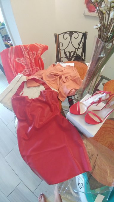 New red latex and matching strappy heels! A beach dress and sexy body wear as well!  My slave has pampered<a href="/tag/goddesstime"class="tags"><span>#goddesstime</span></a>