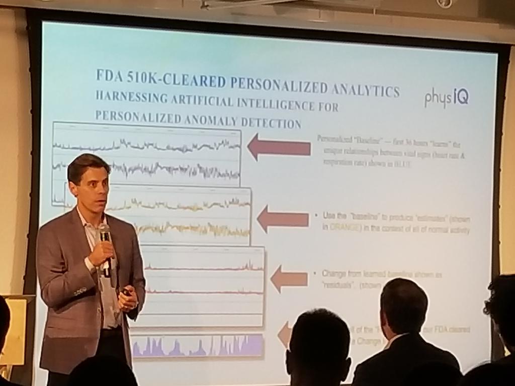 GaryWConkright's tweet photo. Chris Ecomomos of @physIQ4you presenting the future of AI enabled personalized care , @MATTERhealth @Healthbox #startupdaychi https://t.co/BkClsaa6QB