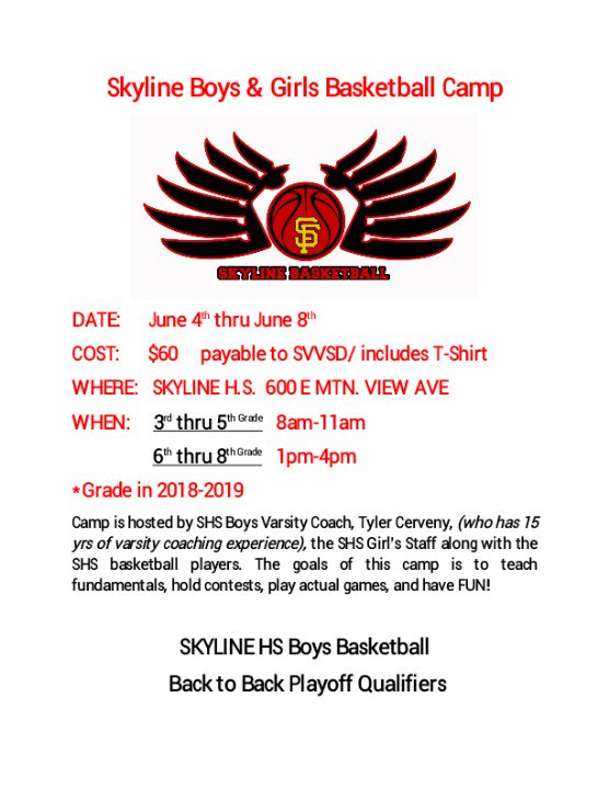 FalconsGBB's tweet photo. Future Falcon and Lady Falcon hoppers, come join the Skyline Girls and Boys basketball programs for a week of learning, skill building, and fun! Camp will be June 4th-8th (please see attached for more info). #WingsUp #Eastmont https://t.co/Mn7Mpi2gf8