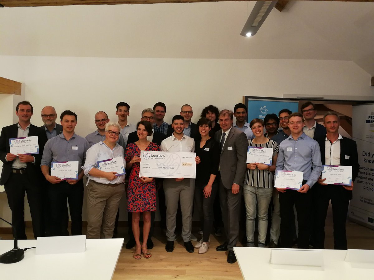 BruLifeTech's tweet photo. And the Medtech Accelerator Prize is awarded to... StellaScreen! Congratulations! #medtechaccelerator #healtech #belgianinitiative🇧🇪 https://t.co/EKHbjYijPw