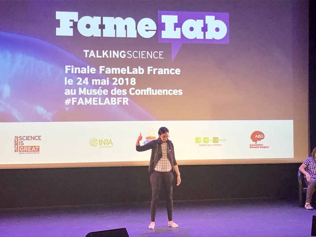 FameLabFrance's tweet photo. And the winner is.../ et le gagnant est... @assiadiaS félicitations ! #Famelabfr Vive le vomi ! https://t.co/Q90q7nx3g3