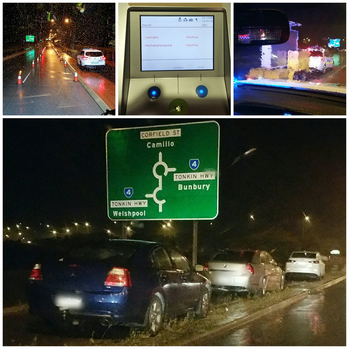 RoadPolicingWA's tweet photo. Another 3 drivers were taken off the road for driving under influence of illicit drugs. Now here's the next hazard ~ thunderstorm. Hope everyone is safe on the road. #WATrafficPolice #WARoadSafe #DontDrinkAndDrive #DontDoDrugs #WARoadSafetyCommission #BADBus4 https://t.co/yYzs94Y31L