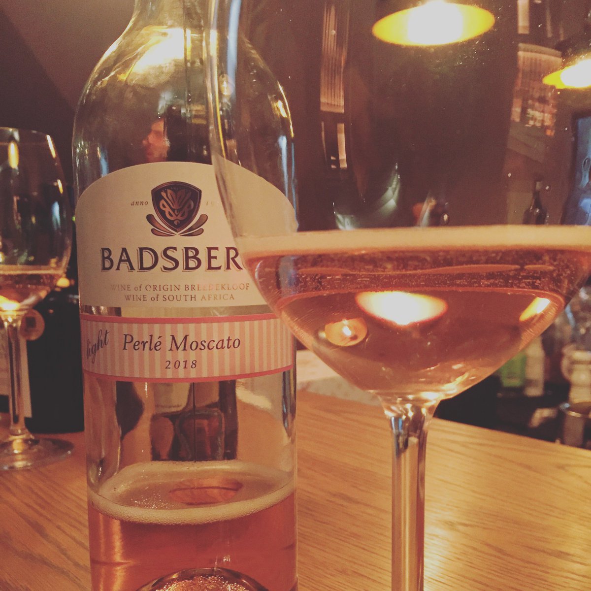 A light pink winner in the #MuskadelSAAwards . Congratulations to <a href="/Badsberg/">Badsberg Wine Cellar</a> with their win with the Perle Moscato <a href="/Enartis_RSA/">Enartis South Africa</a> <a href="/yolandidewetpr/">Yolandi de Wet</a>
