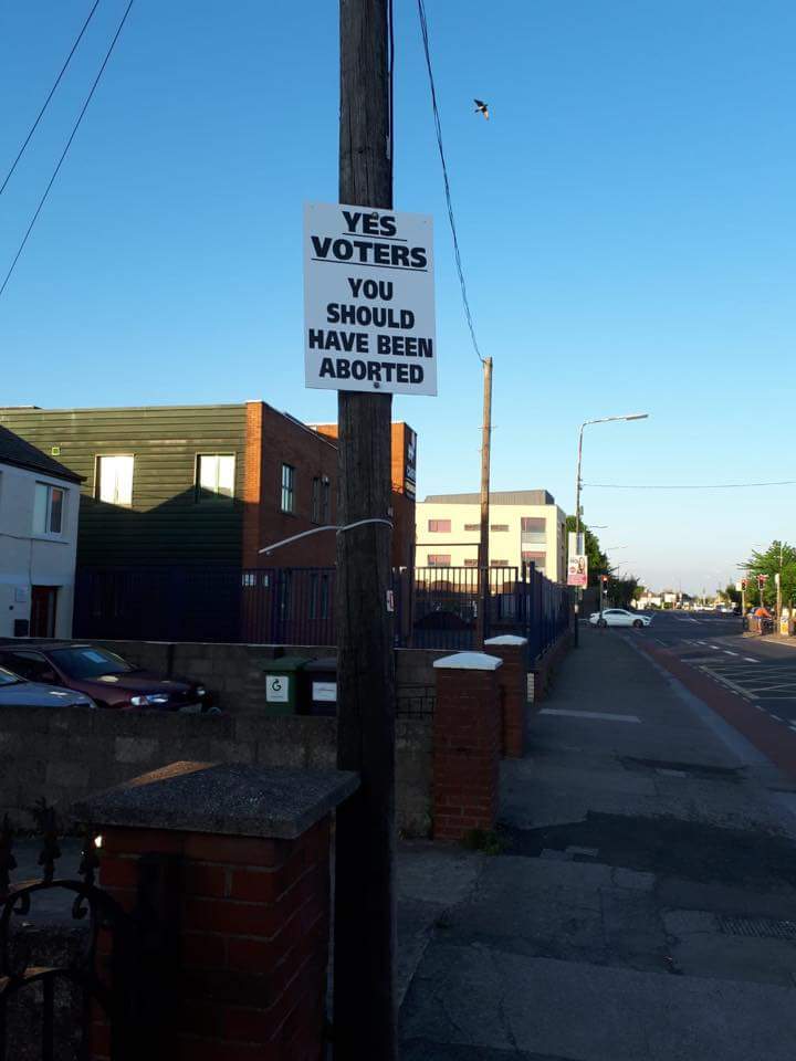 LoveBothDrog's tweet photo. Here is one of the posters we are now putting up all over Louth and Dublin. A lovely donation to us made this all possible. We will take all night putting these up! As dawn breaks we will begin our 24 hour fast #hometovote #8thref #LoveBoth #SaveThe8th https://t.co/MGZG4OIEGF
