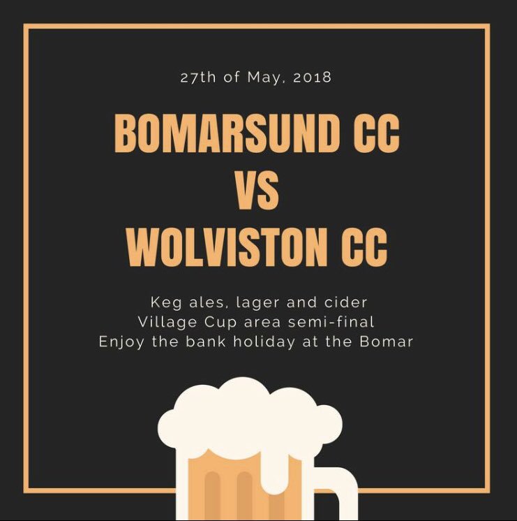 BomarCC's tweet photo. Come down on Sunday and support the lads 🏏🍻 https://t.co/XDiB2AiB6V