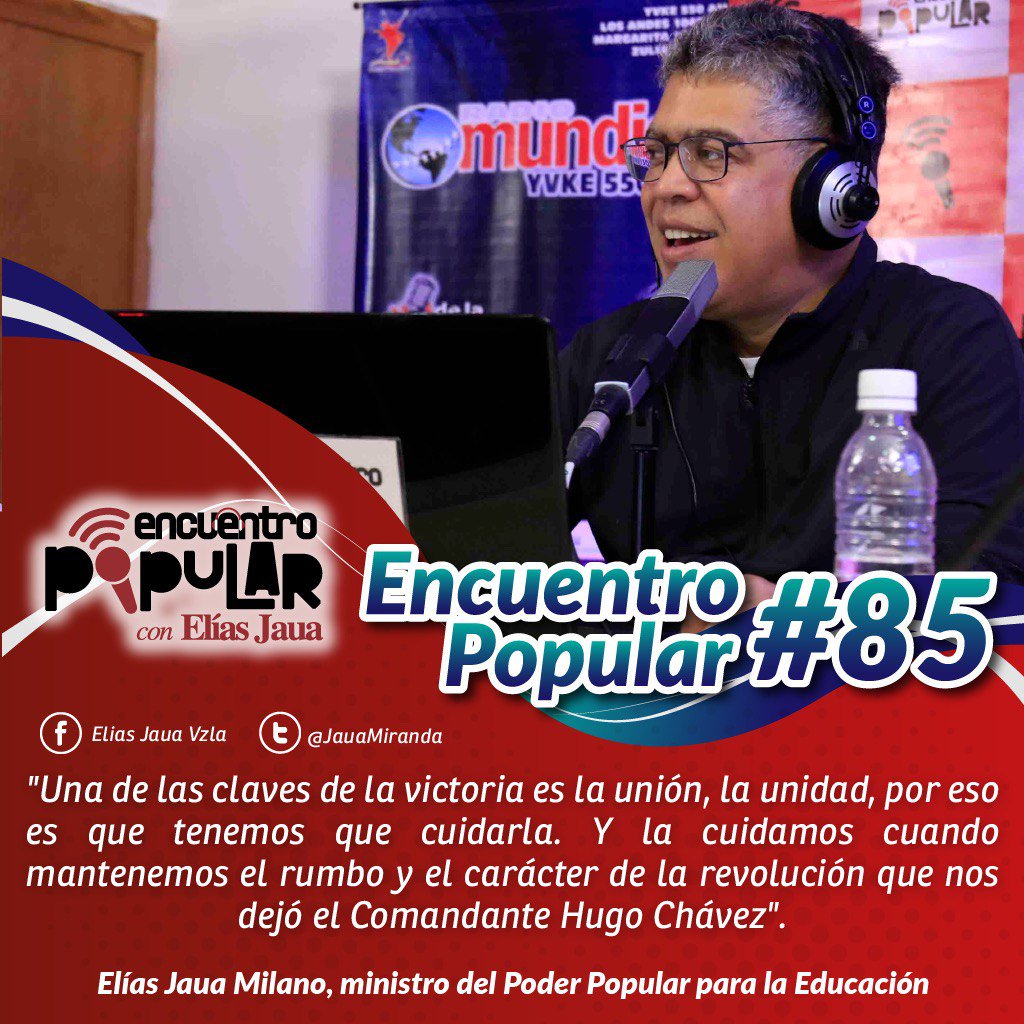 mineducacion_ve's tweet photo. ✅ @JauaMiranda: "Una de las claves de la victoria es la unión, la unidad, por eso es que tenemos que cuidarla. Y la cuidamos cuando mantenemos el rumbo y el carácter de la revolución que nos dejó el Comandante Hugo Chávez".  #EncuentroPopular https://t.co/SXa60I3gCa