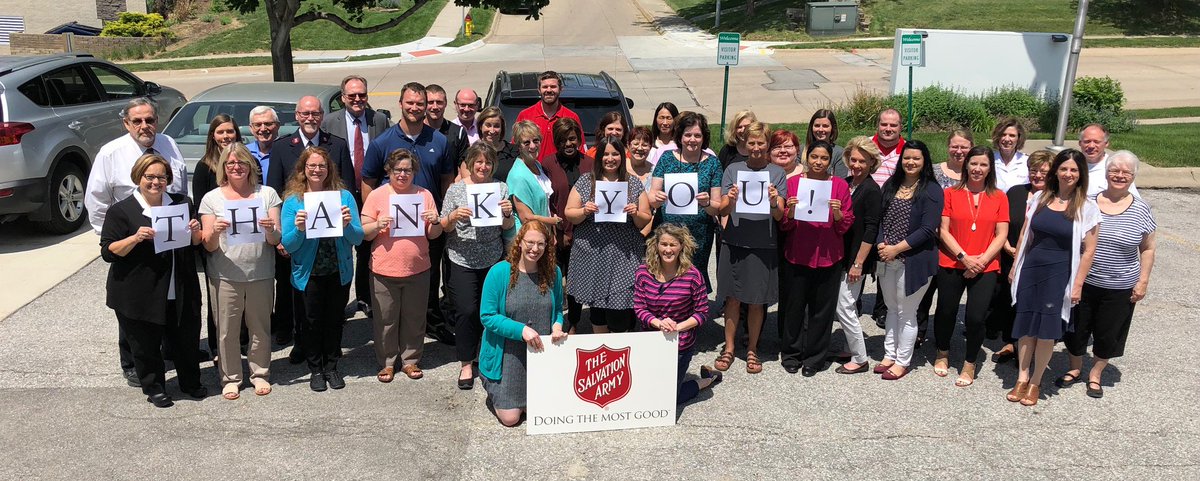 salarmyomaha's tweet photo. We want to say THANK YOU to everyone who supported us during #OmahaGives! Your donations will help provide food, mental health services, shelter, backpacks and more to those in greatest need. We're amazed by Omaha's generosity and grateful to @omahafoundation. #DoingtheMostGood https://t.co/RKWqqi7f5p