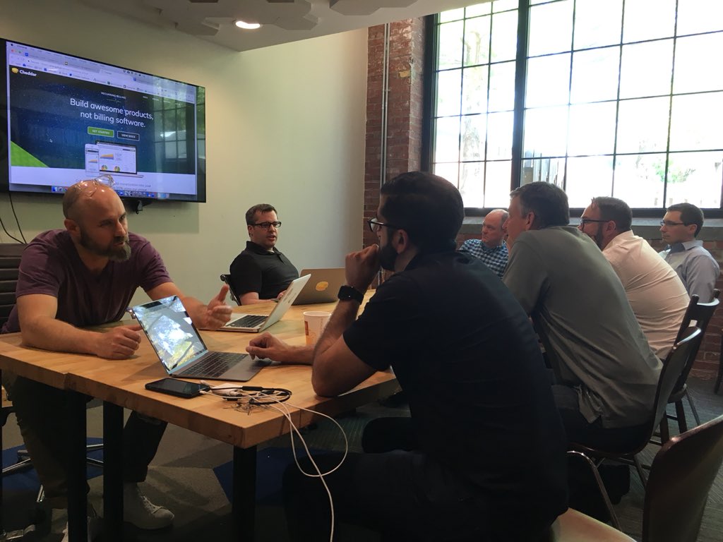 mikelberger's tweet image. A Bloomington company @get_cheddar getting help from Indy @ElevateIN, Oklahoma, and DC investors and founders in #greaterlala @MatchboxCowork . This is how you build an ecosystem. @paulsingh told me not to tweet this. 😜