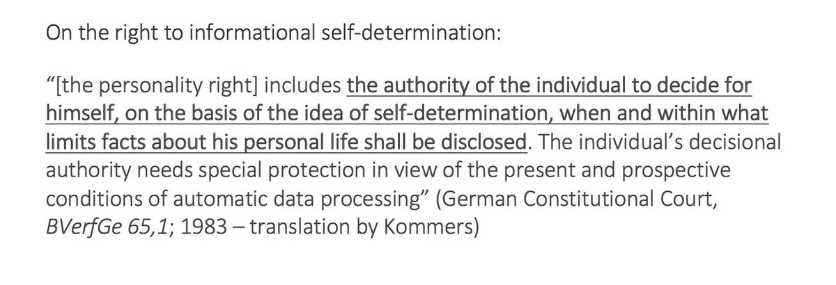 gabrielazanfir's tweet photo. I'm ending the #GDPRCountdown series of essential case law with a quote from the German Constitutional Court, from the Census Decision in 1983, as we approach midnight in Brussels. 

Happy GDPR day everyone! #GDPR #EUDataP #KnowYourCaseLaw https://t.co/WaBuscJCjK