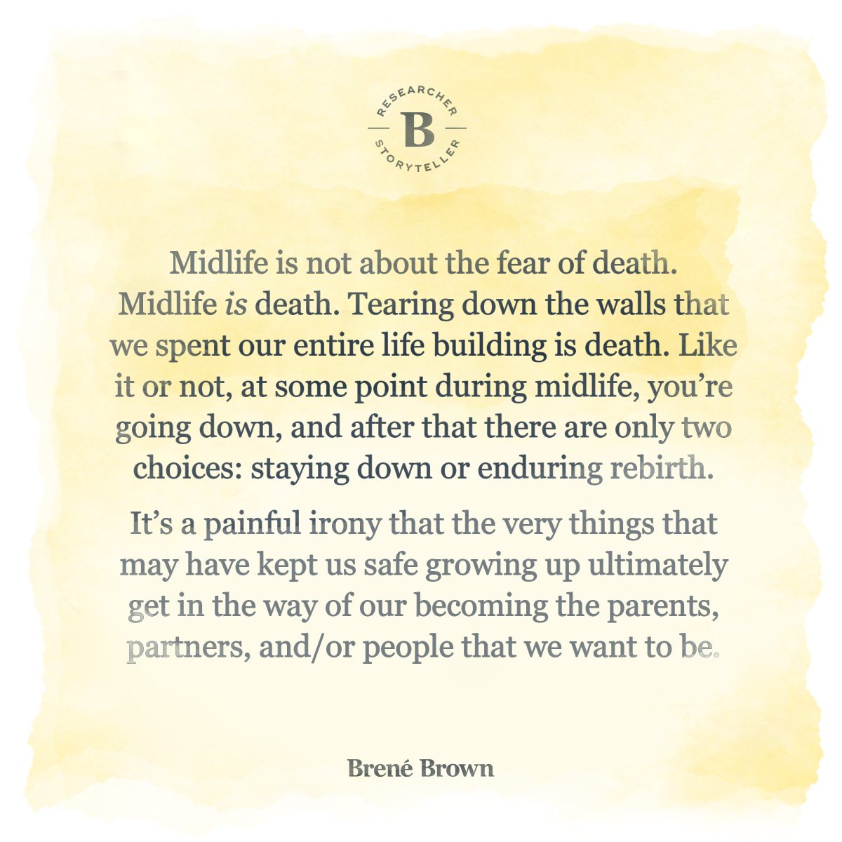 BreneBrown's tweet photo. Thoughts on midlife on the blog today. 

Full article here: https://t.co/NqZdPK2Wz8 https://t.co/ZYDjnThz1m