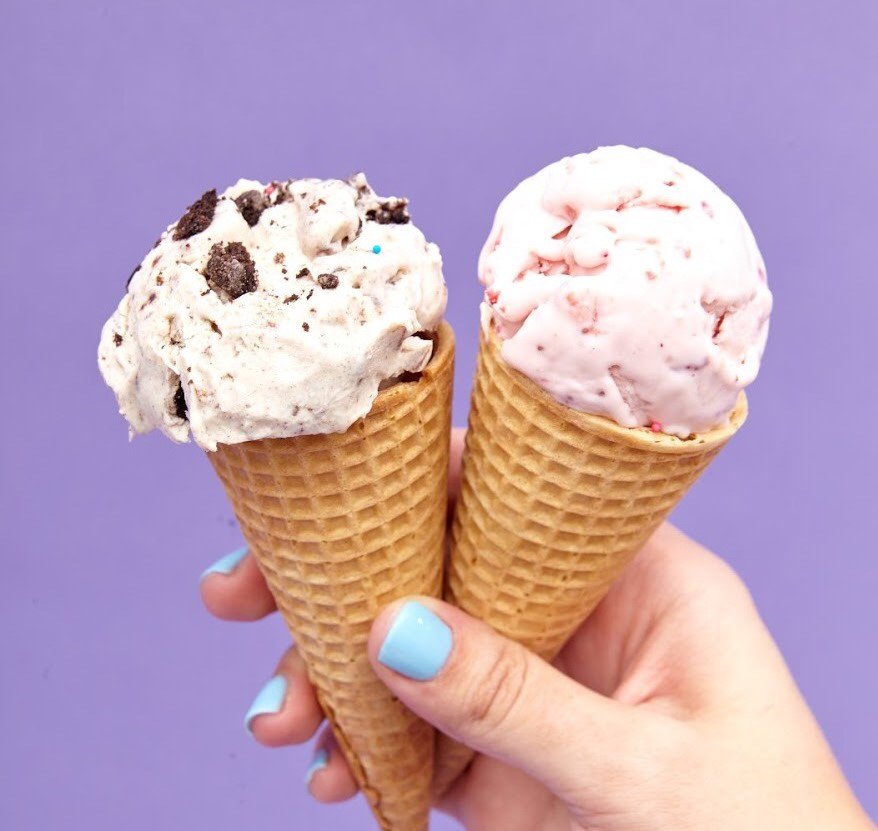 creamerycurious's tweet photo. Two cones are always better than one. Tell us your favorite two ice cream flavors in the comments below. #thecuriouscreamery #mycuriouscreation https://t.co/P1zml80VVp