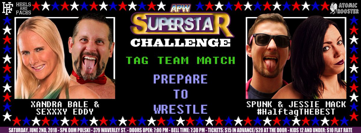 Acclaim_Pro's tweet photo. #TagTeamMatch:
Announced late last night, @XandraBale and #SexXxyEddy take on @hashtag_thebest’s #Spunk and @JessieMack_xo, #HalftagTheBest.
#Jun2nd #SuperstarChallenge
https://t.co/bQP2fSvUeM https://t.co/tjWwTWcoDn