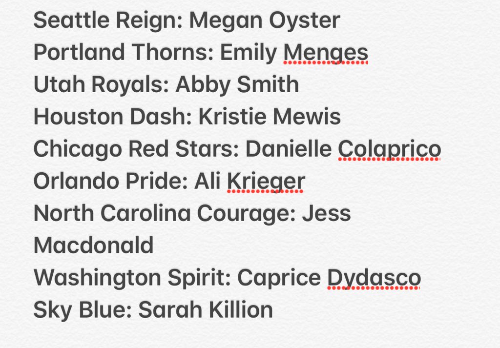 ethanuswnt's tweet photo. If i Jill were to pick 1 player from each team that should get the call up vs China due to recent NWSL form they’d be: #NWSL #USWNT #PTFC #BAONPDX #LetItReign #FilledWithPride #DashTFOn #CourageCounty #SBFC https://t.co/Xp4w526ekM
