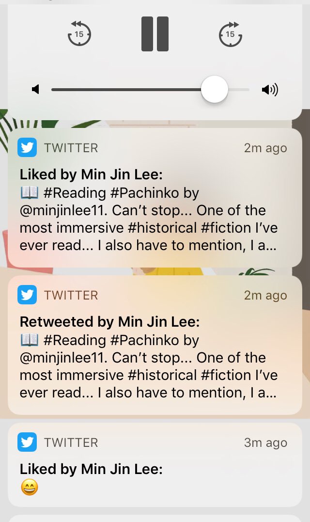JennyFaith's tweet photo. When @minjinlee11 retweeted and liked my tweets while I was listening to her #Pachinko #audiobook at the same time! 😱😁😃😄💃🏻💃🏻💃🏻

#starstruck #asianconnection 😄
#amreading #reading #minjinlee https://t.co/fP94UwwfWJ
