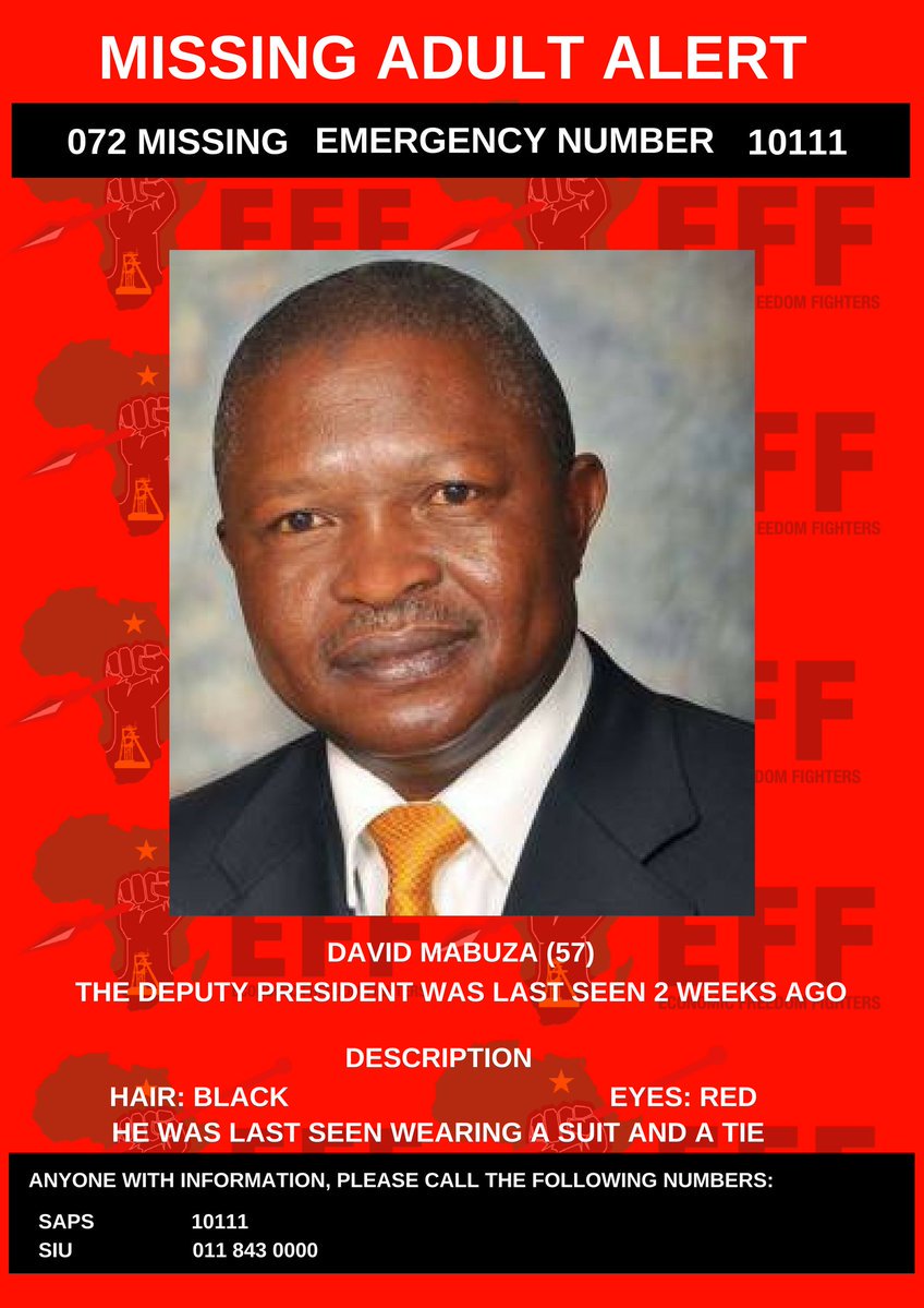 Tyrone_Mkansi's tweet photo. It has been two weeks since government reported that DD Mabuza is in Russia #WhereIsDDMabuza #MissingAdultAlert - RT for Awareness. https://t.co/zi1BKXrRCt