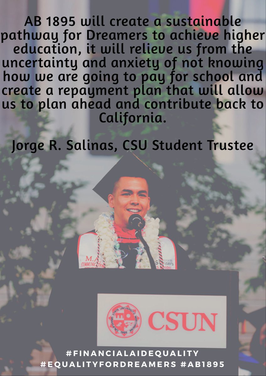 FinAidEquality's tweet photo. If California is to succeed, we must ensure that ALL of our students are successful. #AB1895 will do just that. Thank you for your time today @AsmBillQuirk @AsmCarrillo - there are real stories behind this advocacy, like @Jreyesalinas below @HOPELatinas #financialaidequality https://t.co/yktSnZEV0g