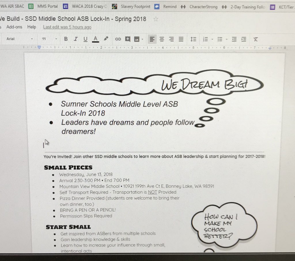 858inthe253's tweet photo. planning @SumnerSchools middle level spring ASB lock-in. Gonna be a great one with @SumnerMSBobcats @MountainMiddle @LMSHawksSpirit #wedreambig #ssd4kids #redefiningschoolspirit #leadersdream https://t.co/TfoSspNcQc