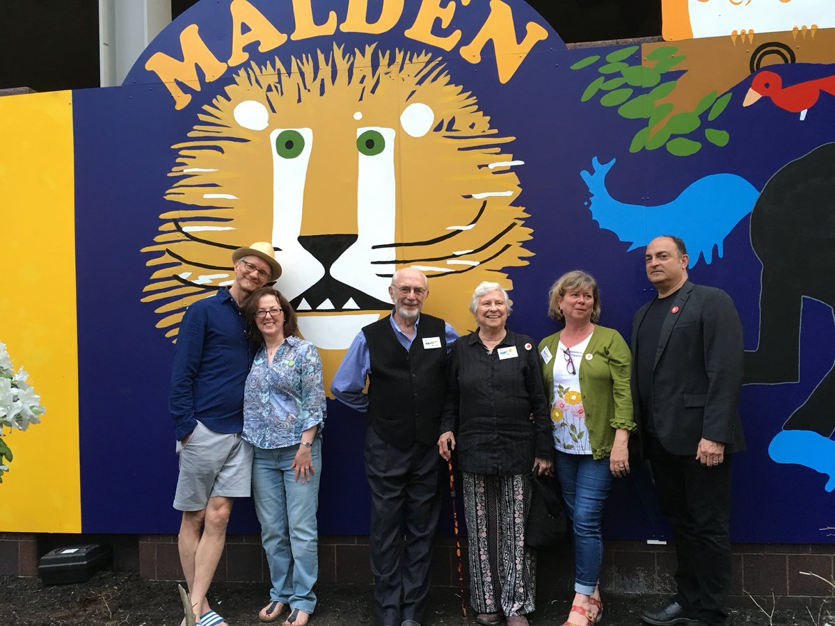 With dad-in-law EdEmberley last night at the opening of a mural based on his drawing book art. This is the first mural of the Malden Artline and it looks brilliant!