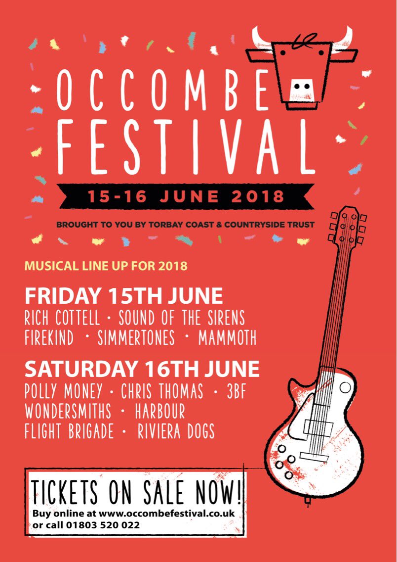 FlightBrigadeHQ's tweet photo. Looking forward to playing alongside these gr8 bands @Occombe_Farm Saturday 16 June! #occombe festival #bringonthesummer https://t.co/lLcGUFV9FX