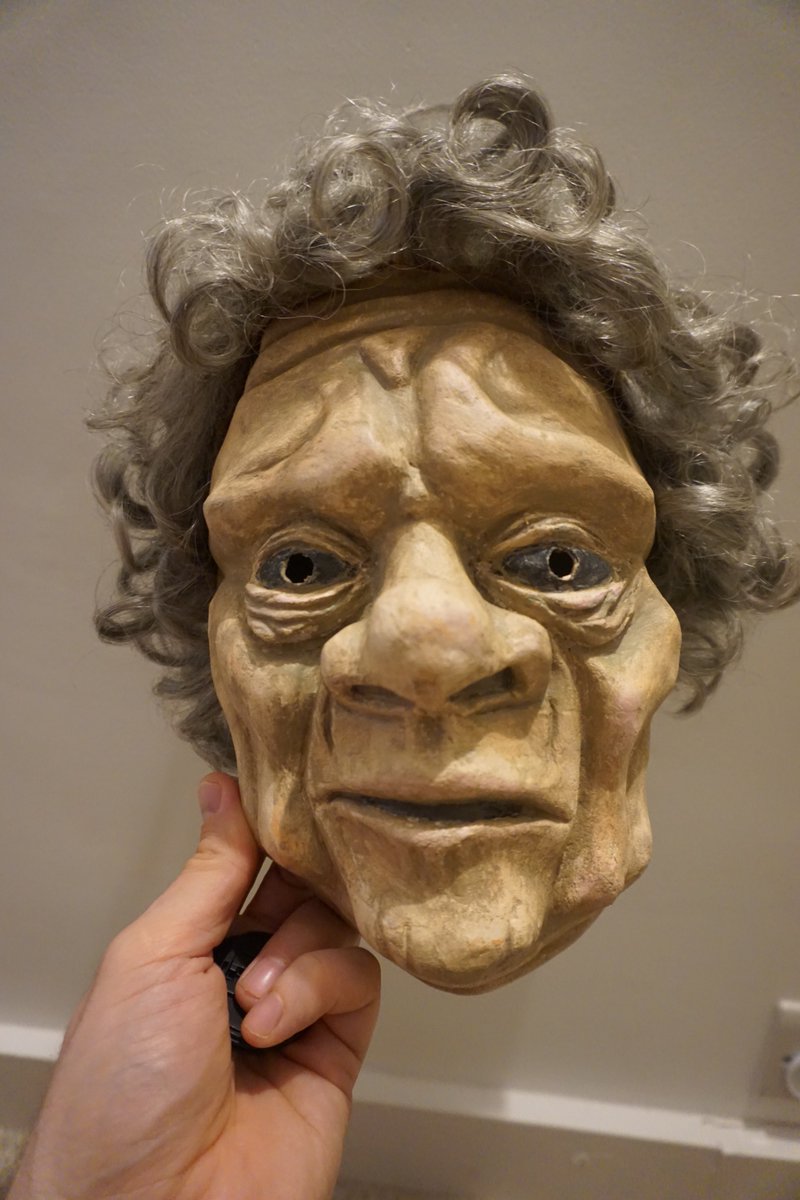 MaskEmporium's tweet photo. Working on a commission for a theatre company, an old lady that keeps freaking my wife out! https://t.co/4U2OpyaKvy